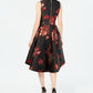 Calvin Klein Women's Metallic Print Fit & Flare Dress Black Size 14