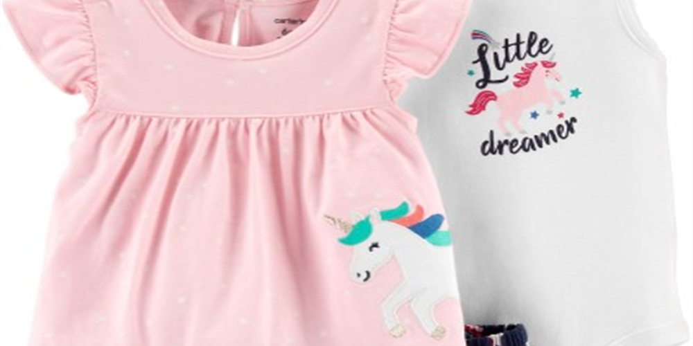 Carter's Baby Girl's 3 pc Little Dreamer Layette Set -Pink Size 6