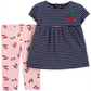 Carter's Baby Girl's Striped Cherry Print Leggings Set Blue Size 9