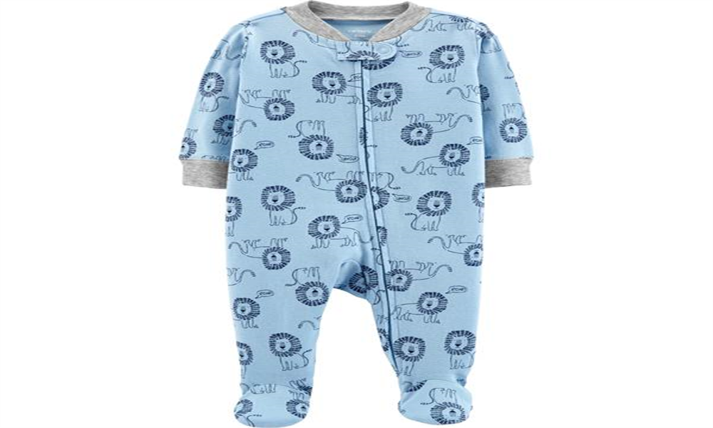 Carter's Baby Boys' Cotton Zip-Up Sleep N Play  Lion Roar Blue Size 9 Months
