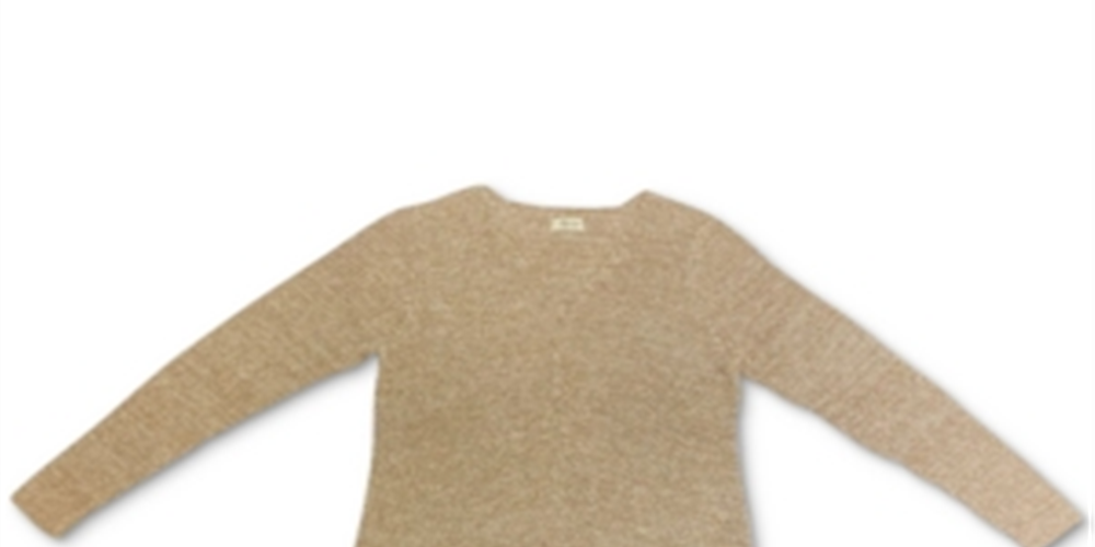 Style & Co Women's Cotton Rib Knit V Neck Sweater Brown Size XX-Large