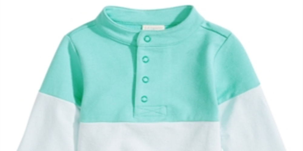 First Impressions Baby Boy's Colorblocked Mock Neck Pullover Blue Size 24 MOS