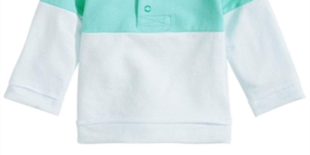 First Impressions Baby Boy's Colorblocked Mock Neck Pullover Blue Size 24 MOS