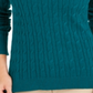 Charter Club Women's Cable Turtleneck Sweater Green Size Medium