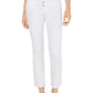 Flying Monkey Women's Button Fly Raw Hem Straight Leg Jeans White Size 28