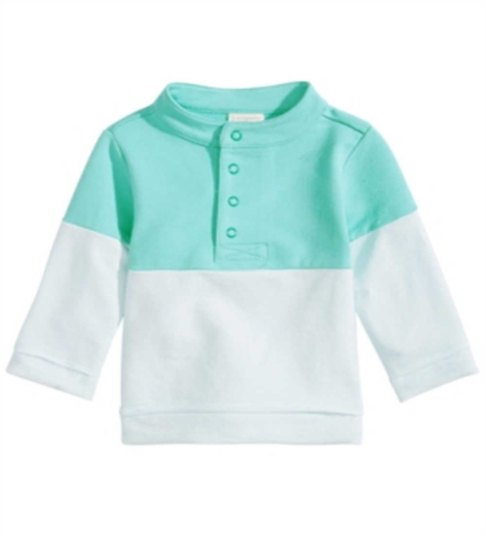 First Impressions Baby Boy's Colorblocked Mock Neck Pullover -Blue Size 18 M