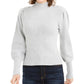 Bar III Women's Ribbed Cropped Mock Sweater Gray Size Small