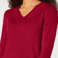 Karen Scott Women's V Neck Solid Sweater Red Size X-Small