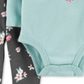 Carter's Girl's 'Little Sister' Ruffle Bodysuit & Floral Leggings Teal Size 12 Months