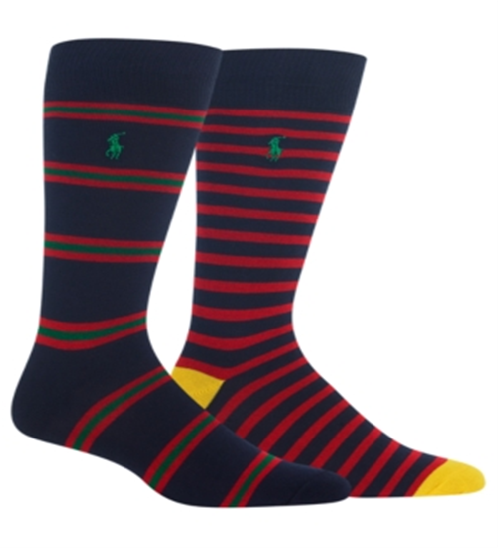 Polo Ralph Lauren Men's 2-Pk Striped Socks Blue Size One Size