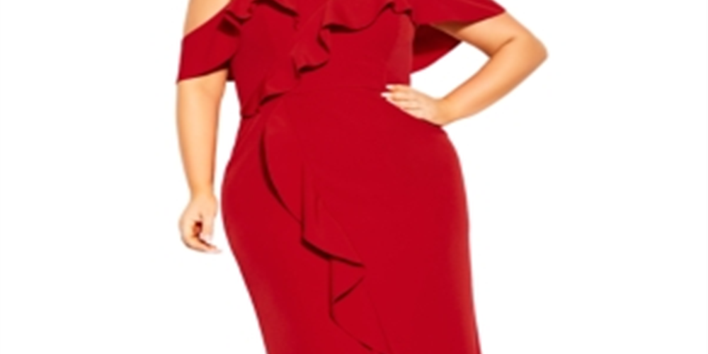 City Chic Women's Savannah Maxi Dress Red Size 14