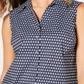 Charter Club Women's Sailboat Print Shirt Blue Size 6 Petite