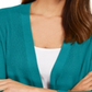 JM Collection Women's Mixed Ribbed Split Sleeve Cardigan Blue Size XX-Large