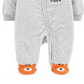 Carter's Baby Boy's Easy Tiger Striped Footed Coverall Gray Size Newborn