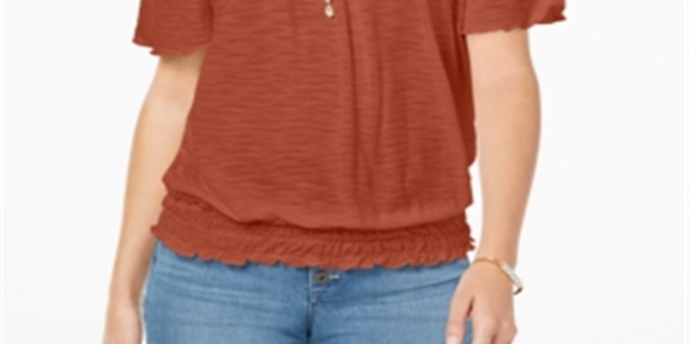 Style & Co Women's Convertible Off the Shoulder Top Red Size XX-Large