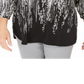 JM Collection Women's Printed Zip Neck Top Black Size Petite XL