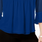 Charter Club Women's Double Ruffle Solid Pintuck Top Blue Size X-Small
