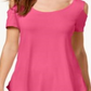 JM Collection Women's Cold Shoulder Swing T-Shirt Pink Size X-Small