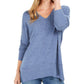 Style & Co Women's Drop Shoulder V Neck Tunic Blue Size X-Small
