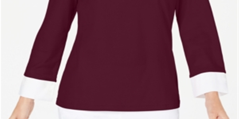 Karen Scott Women's Cotton Layered Look Top Red Size S