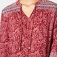 Style & Co Women's Printed Bell Sleeve Tunic Red Size Petite