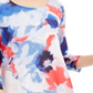 Alfani Women's Sheer Color Block 3/4 Sleeve Jewel Neck Top Blue Size X-Large