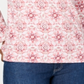 Karen Scott Women's 3-4 Sleeve Printed Henley Pink Size -M