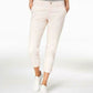 Maison Jules Women's Zippered Straight Leg Pants Pink Size 4