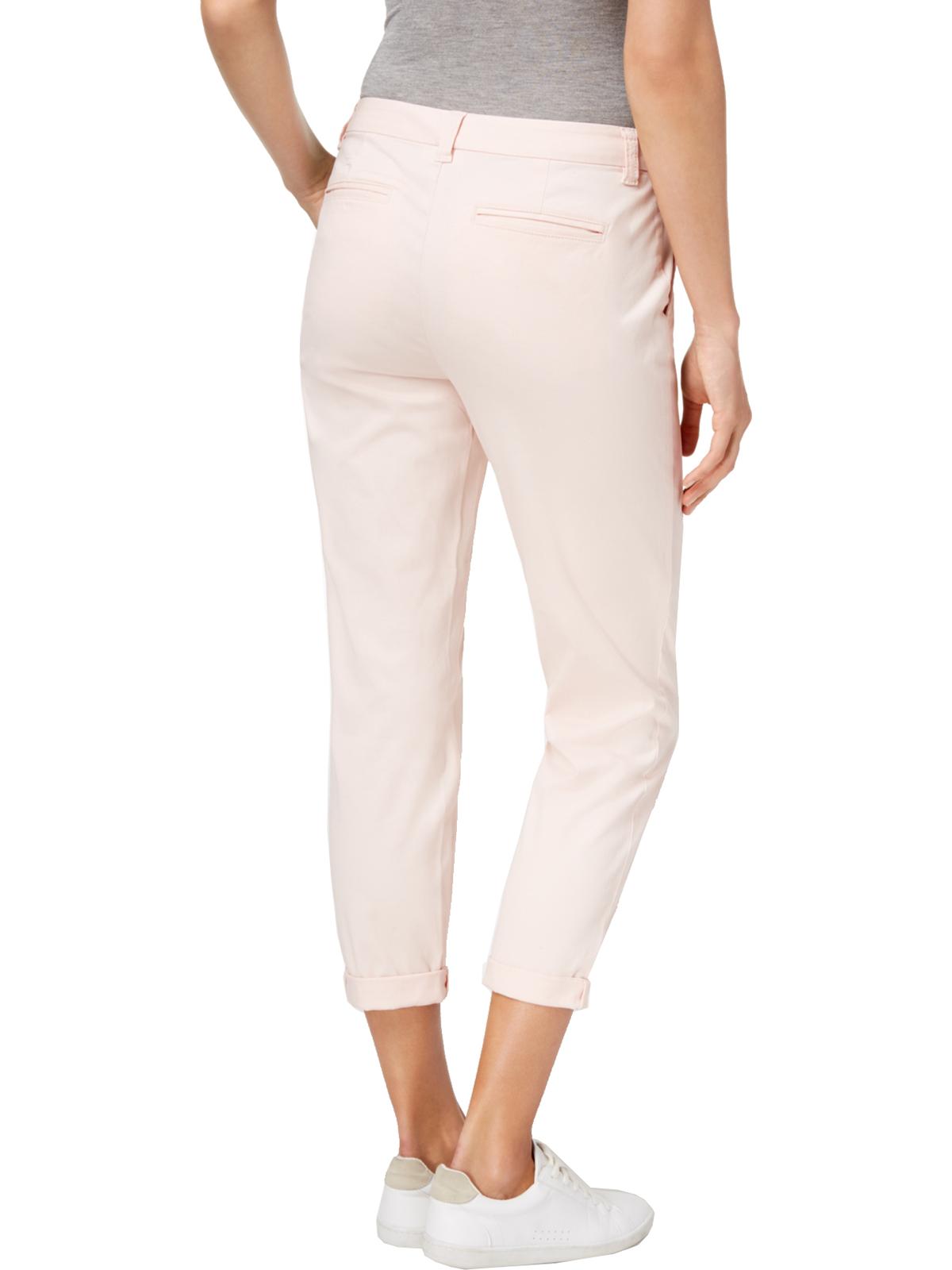 Maison Jules Women's Zippered Straight Leg Pants Pink Size 4