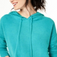 Charter Club Women's Cashmere Thermal Hoodie Sweater Blue Size X-Large