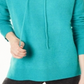 Charter Club Women's Cashmere Thermal Hoodie Sweater Blue Size X-Large