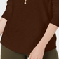 Style & Co Women's Long Sleeve Crewneck Top Brown Size Large
