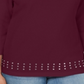 Karen Scott Women's Embellished Long Sleeve Jewel Neck Blouse Red Size Small