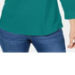 Karen Scott Women's Cotton Johnny-Collar Utility Shirt Green Size Large