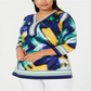 JM Collection Women's Embellished V Neck Tunic Top Blue Size 1X
