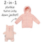 Cubcoats Girl's  Kali 2-in-1 Stuffed Animal & Hooded Down Jacket Pink