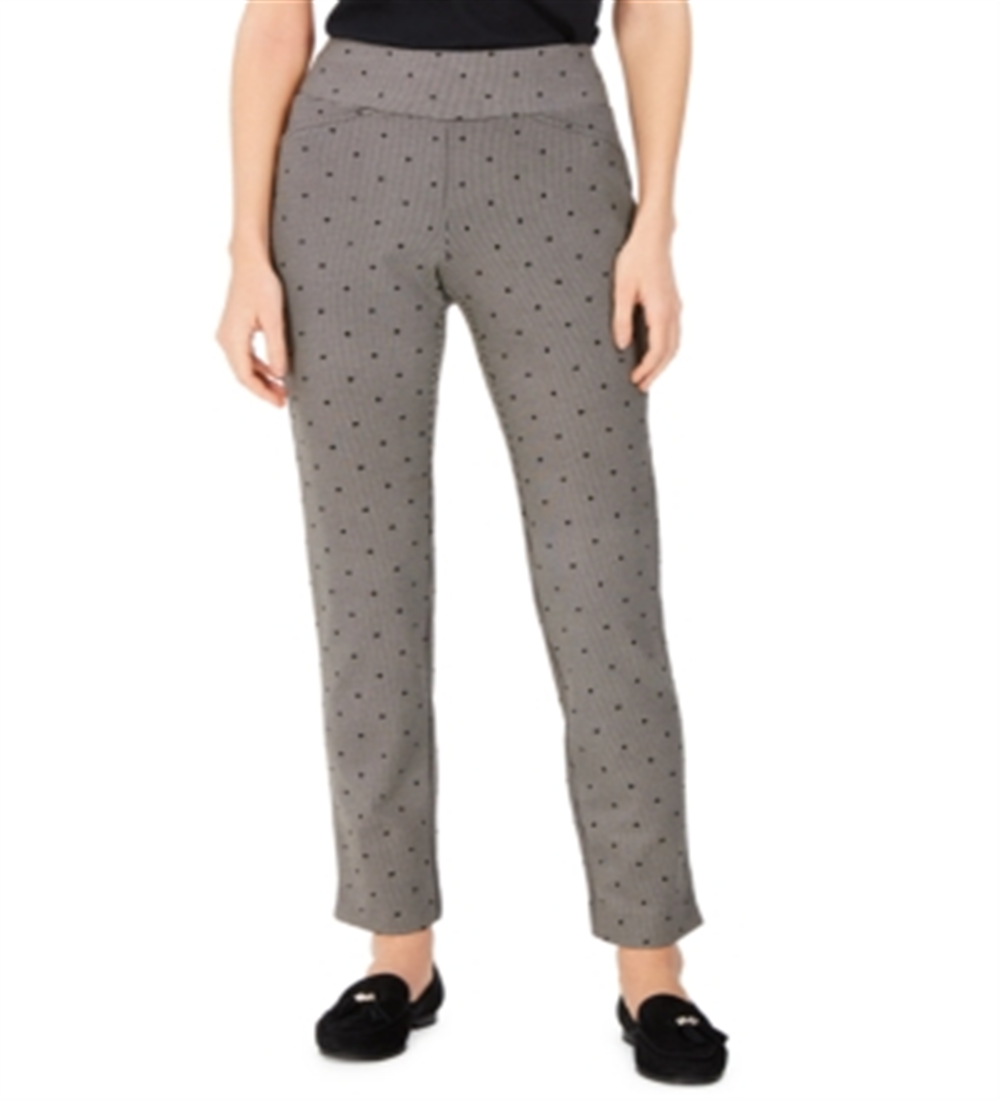 Charter Club Women's Printed Pull on Pants  Black Size 4P