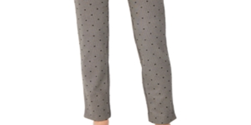 Charter Club Women's Printed Pull on Pants  Black Size 4P