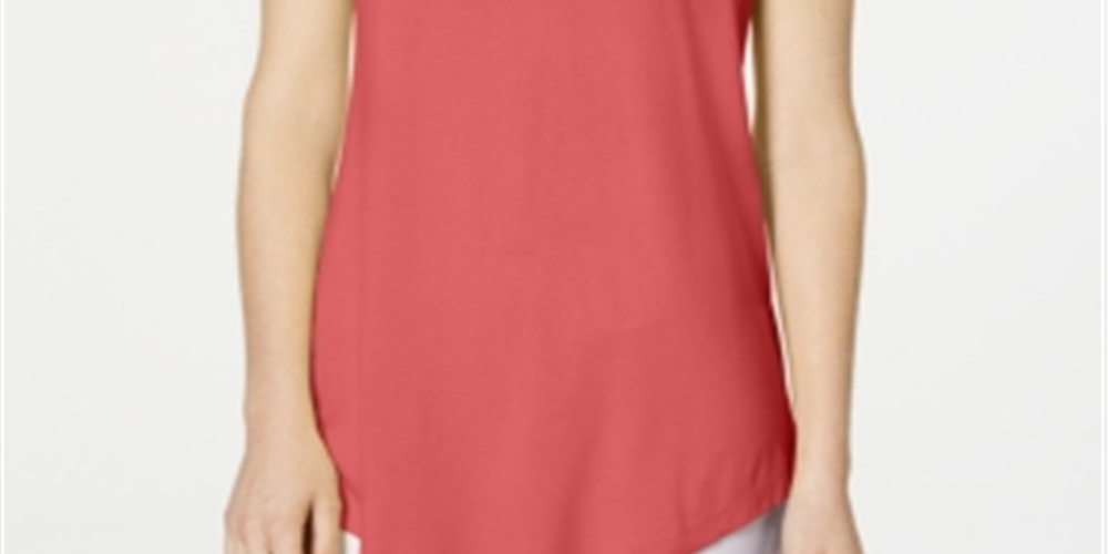 JM Collection Women's Cold Shoulder Swing T-Shirt Pink Size L
