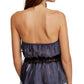 Free People Women's Lace Sleeveless Strapless Tube Top Blue Size Small