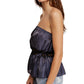 Free People Women's Lace Sleeveless Strapless Tube Top Blue Size Small