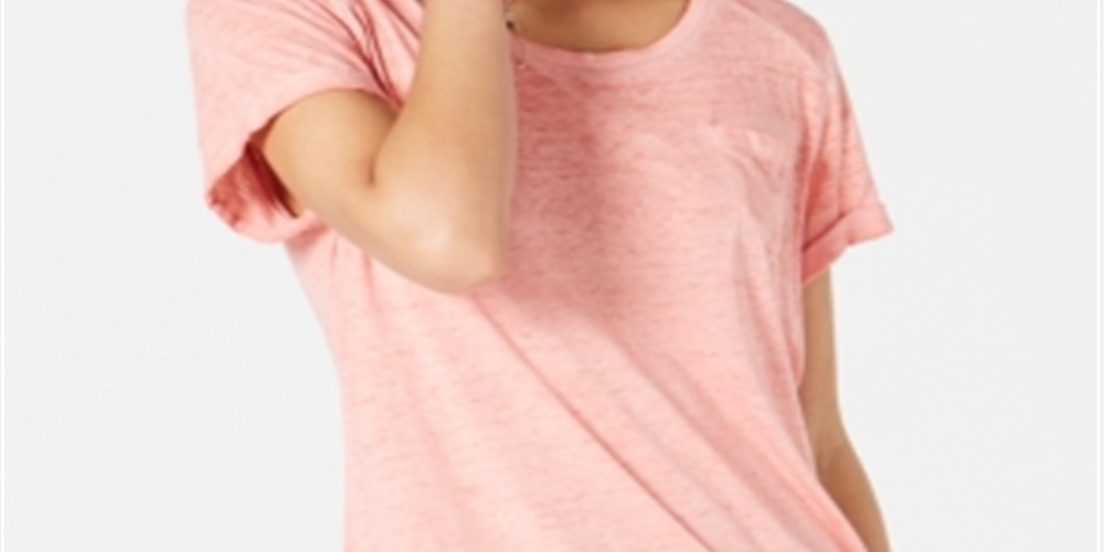 Style & Co Women's Burnout T-Shirt Pink Size -M