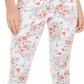 Charter Club Women's Floral Print Lexington Straight Leg Jeans White Size 8