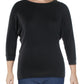 White Mark Women's Plus Bat Sleeve Top Black Size XL