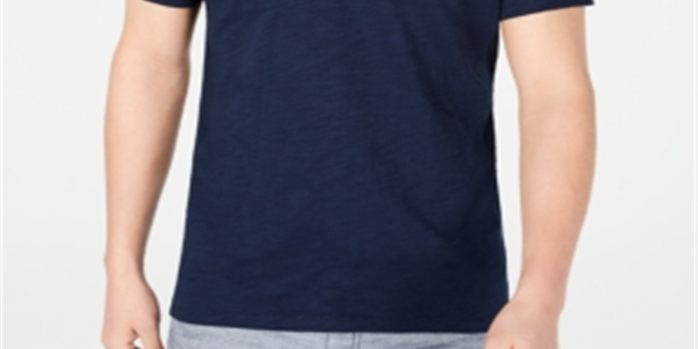 INC International Concepts Mens Split Tee Basic Navy XS