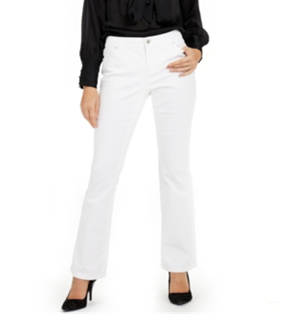 INC International Concepts Women's Bootcut Jeans -White Size 6