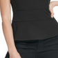 DKNY Women's V Neck Peplum Top Black Size S