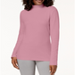 Karen Scott Women's Cotton Mock Neck Top Pink Size XXL