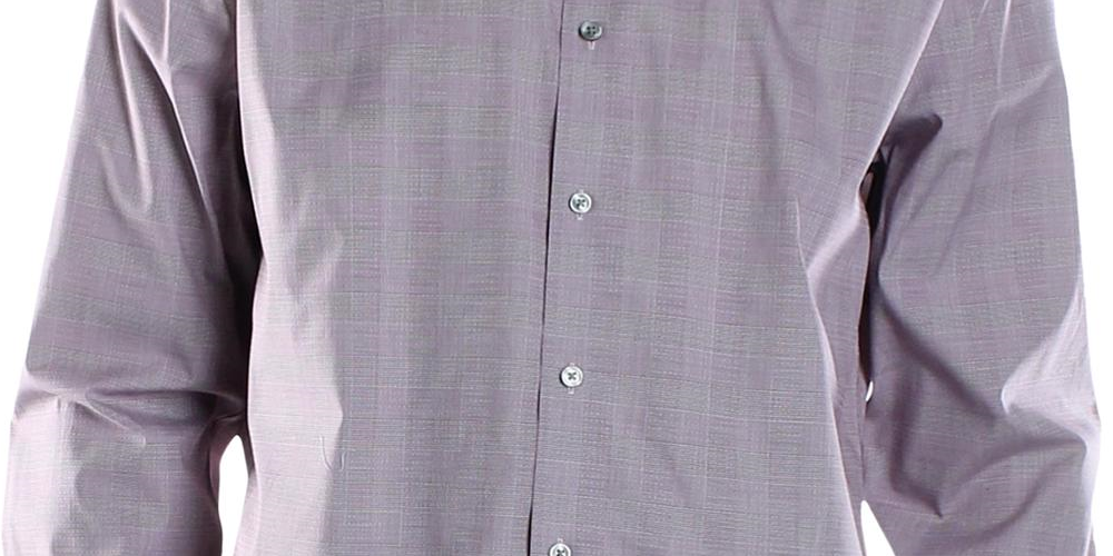 Calvin Klein Men's Performance Stretch Print Dress Shirt Dark Red Size 16X32-33