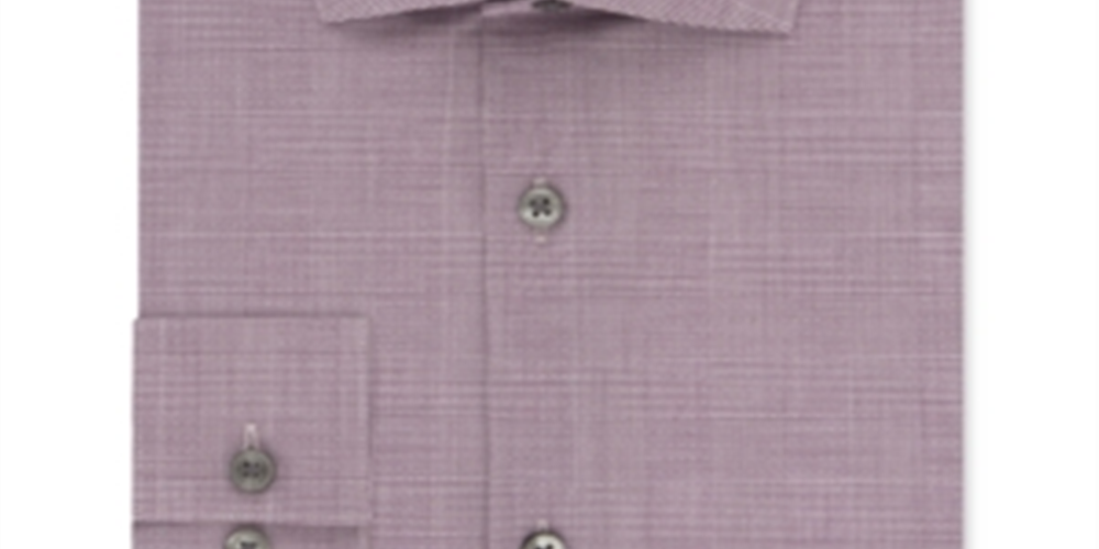Calvin Klein Men's Performance Stretch Print Dress Shirt Dark Red Size 16X32-33
